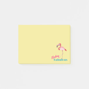 Blokkering Fabulous Typografie met roze flamingo Post-it® Notes