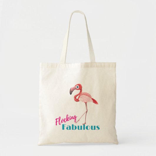 Blokkering Fabulous Typografie met roze flamingo Tote Bag (Voorkant)