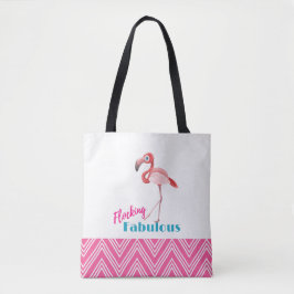 Blokkering Fabulous Typografie met roze flamingo Tote Bag
