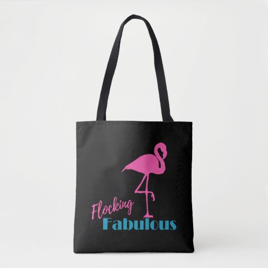 Blokkering Fabulous Typografie met roze flamingo Tote Bag (Voorkant)