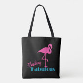 Blokkering Fabulous Typografie met roze flamingo Tote Bag (Achterkant)