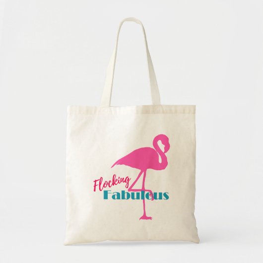 Blokkering Fabulous Typografie met roze flamingo Tote Bag (Voorkant)