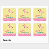 Blokkering Fabulous Typografie met roze flamingo Vierkante Sticker (Vel)