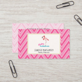 Blokkering Fabulous Typografie met roze flamingo Visitekaartje
