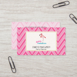 Blokkering Fabulous Typografie met roze flamingo Visitekaartje