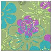 Blokkering Hawaiian Retro Floral Stof (Close Up)