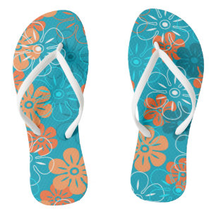 Blokkering Hawaiian Retro Floral Teenslippers