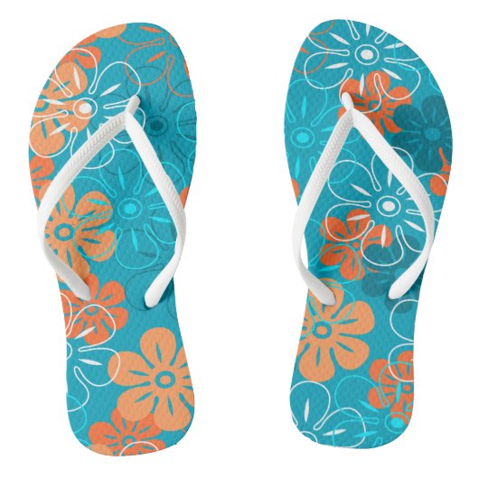Blokkering Hawaiian Retro Floral Teenslippers (Voetbed)
