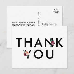 Blokkering   Maroon Hartelijk dank Briefkaart