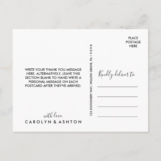 Blokkering | Maroon Hartelijk dank Briefkaart (Achterkant)