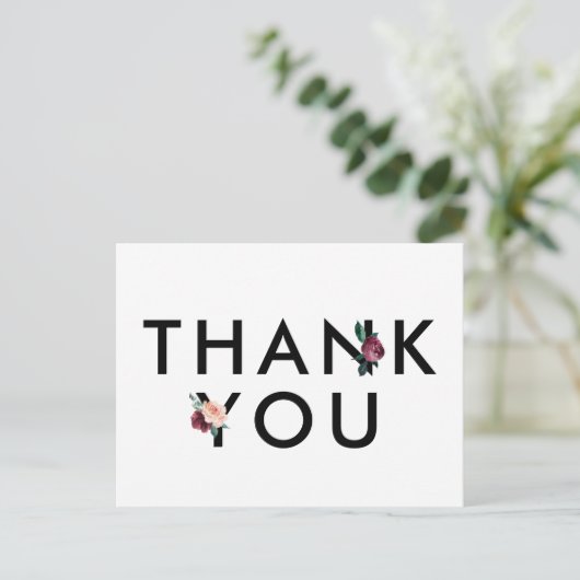 Blokkering | Maroon Hartelijk dank Briefkaart (Staand voorkant)