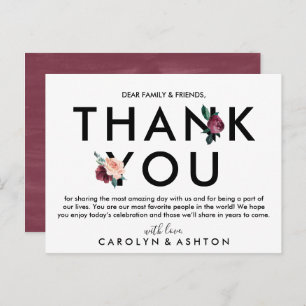 Blokkering   Maroon Hartelijk dank, jullie ontvang Briefkaart