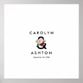 Blokkering | Maroon Wedding Guest Signing Poster (Voorkant)