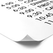 Blokkering | Maroon Wedding Order of Events Poster (Hoek)