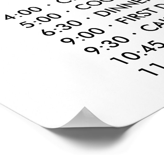 Blokkering | Maroon Wedding Order of Events Poster (Hoek)