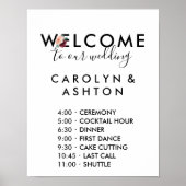 Blokkering | Maroon Wedding Order of Events Poster (Voorkant)
