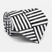 Blokkering Stripes voor zwarte en witte Waterverf Stropdas (Opgerold)