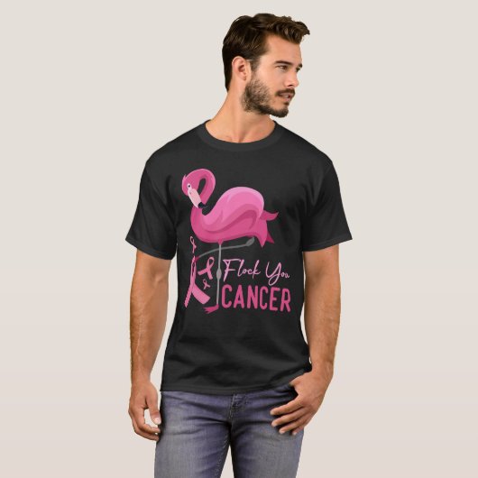 Blokkering u kanker | Cool Flamingo Breast Cancer  T-shirt (Voorkant volledig)