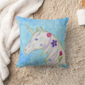 Blokkering Unicorn op blauw Kussen (Deken)