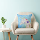 Blokkering Unicorn op blauw Kussen (Stoel)