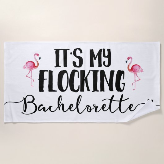 Blokkering Vlamingoranje Bachelorette Handdoek (Voorkant)