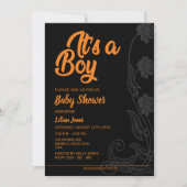 Blokkering zwarte achtergrond Baby shower Kaart (Voorkant)