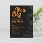 Blokkering zwarte achtergrond Baby shower Kaart (Staand voorkant)