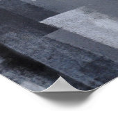 'Blokkerpartij' Grijze Abstracte kunst Poster (Hoek)
