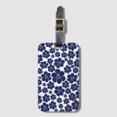 Blokkerpatroon - blauw en wit bagagelabel (Voorkant (verticaal))