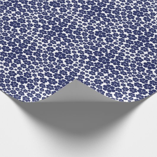 Blokkerpatroon - blauw en wit cadeaupapier (Hoek)