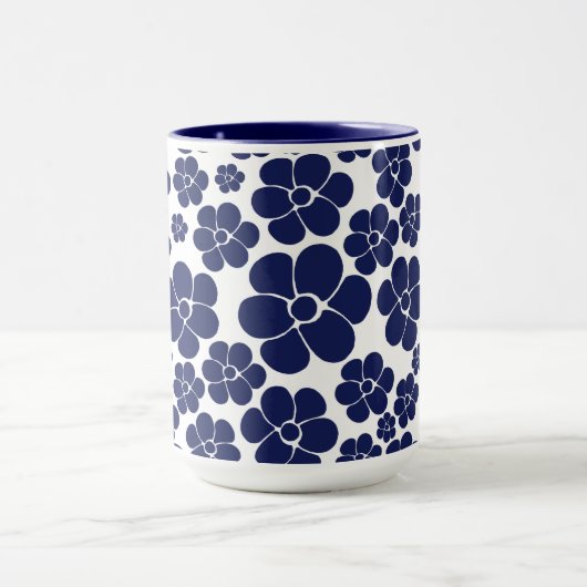 Blokkerpatroon - blauw en wit mok (Midden)