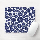 Blokkerpatroon - blauw en wit muismat (Met muis)