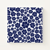 Blokkerpatroon - blauw en wit notitieboek (Achterkant)