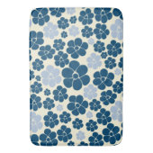 Blokkerpatroon - Donkerblauw, lichtblauw en crème Badmat (Voorkant Verticaal)