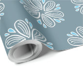 Blokkerpatroon in blauw en wit cadeaupapier (Rol Hoek)