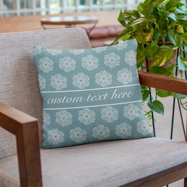 Blokkerpatroon in blauw en wit kussen (Creator heeft geüpload)