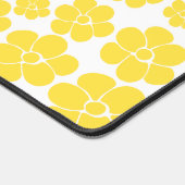 Blokkerpatroon - Lemongeel en wit Bureaumat (Hoek)