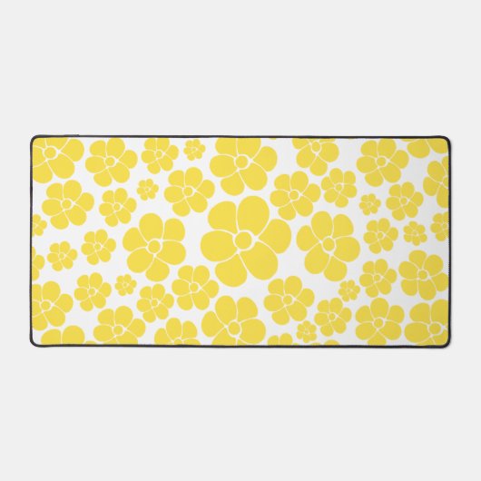 Blokkerpatroon - Lemongeel en wit Bureaumat (Voorkant)