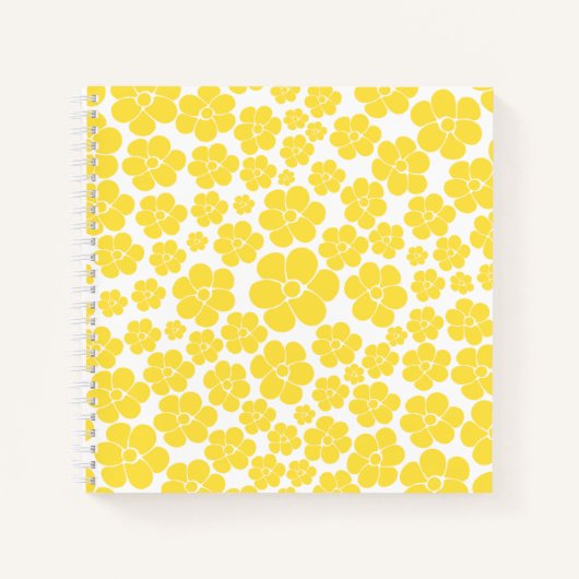 Blokkerpatroon - Lemongeel en wit Notitieboek (Voorkant)