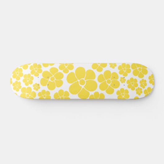 Blokkerpatroon - Lemongeel en wit Persoonlijk Skateboard (Horizontaal)