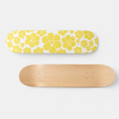 Blokkerpatroon - Lemongeel en wit Persoonlijk Skateboard (Horizontaal)