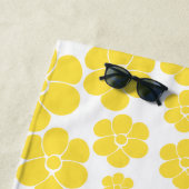 Blokkerpatroon - Lemongeel en wit Strandlaken (In situ)