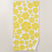 Blokkerpatroon - Lemongeel en wit Strandlaken (Voorkant)