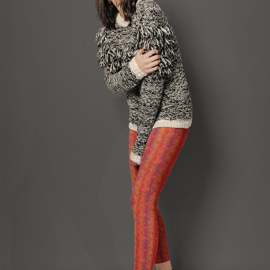 Blokkerpatroon op Oranje grijze achtergrond Leggings