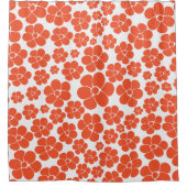 Blokkerpatroon - Oranje en wit Douchegordijn (Voorkant)