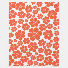Blokkerpatroon - Oranje en wit Fleece Deken