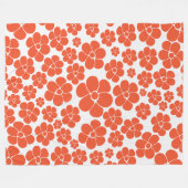 Blokkerpatroon - Oranje en wit Fleece Deken (Voorkant (Horizontaal))