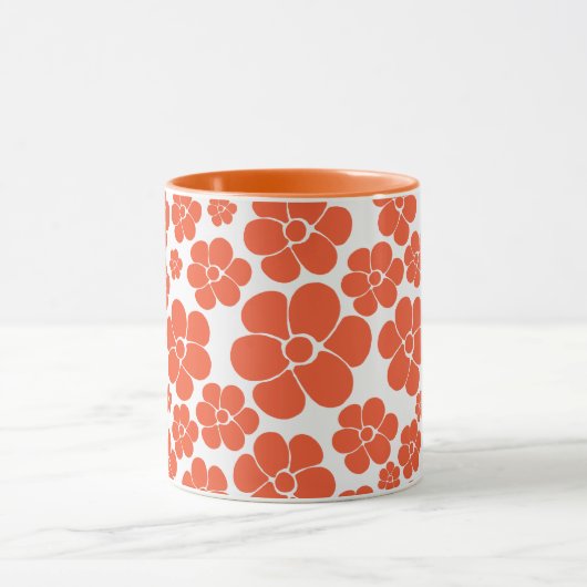 Blokkerpatroon - Oranje en wit Mok (Midden)