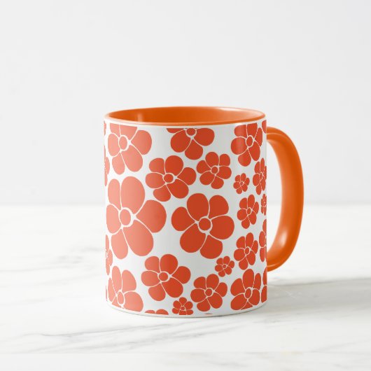 Blokkerpatroon - Oranje en wit Mok (Voorkant rechts)