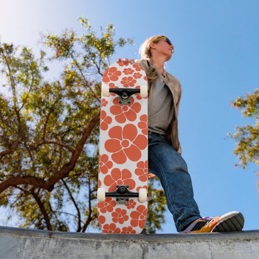 Blokkerpatroon - Oranje en wit Persoonlijk Skateboard (Buiten 1)